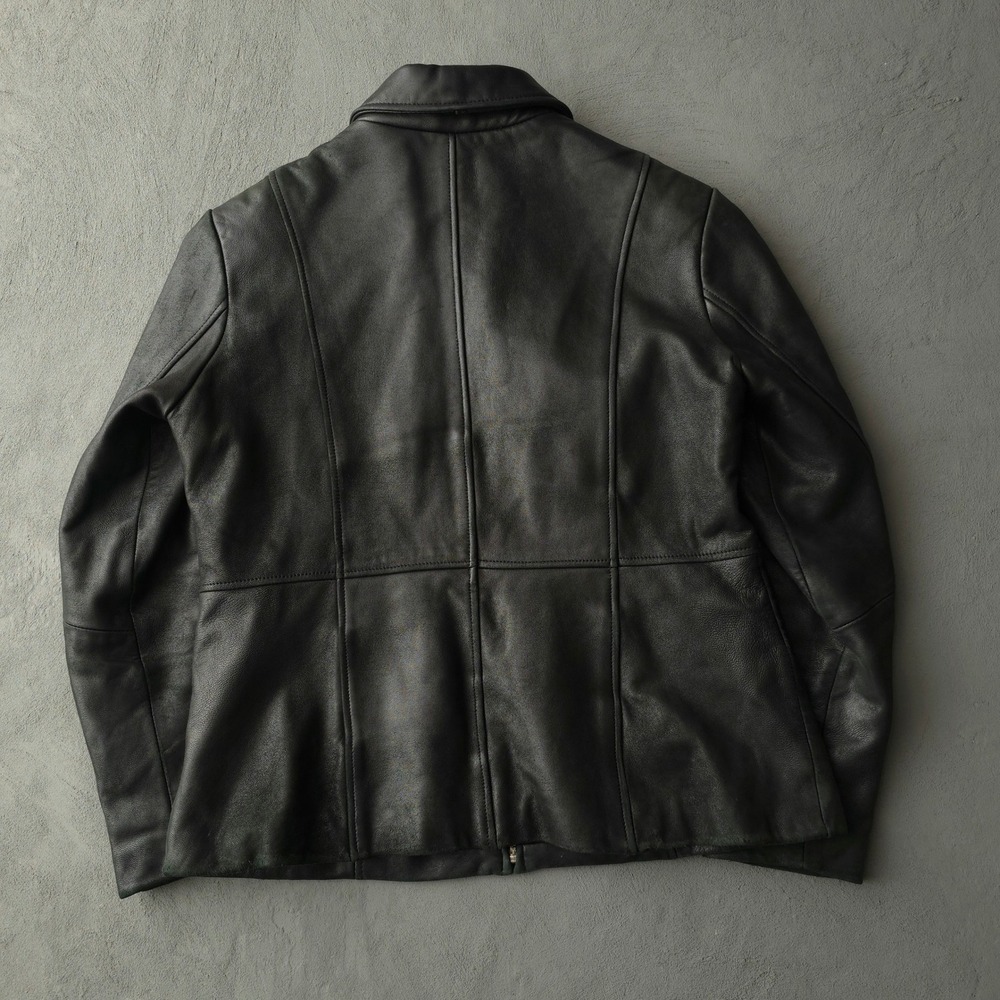 Vintage 90s Leather Jacket Small Black Oversized Denver Hayes - Picture 4 of 16
